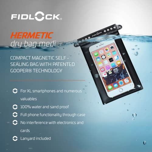 FIDLOCK Bolsa Seca Hermética Flexible con Cierre Magnético Medi, Naranja Transparente miniatura 3