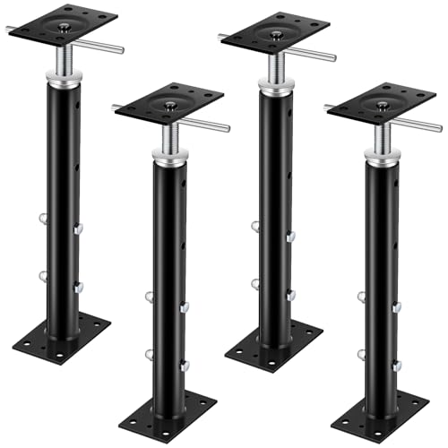 Yaocom 2 Pcs Adjustable Jack Post, 19'-36' Height Range, Basement Floor House Screw Jacks for Lifting Joist Beam Brace for Cellar Ceiling, Center Point Load Capacity 11023 Lbs (Black)