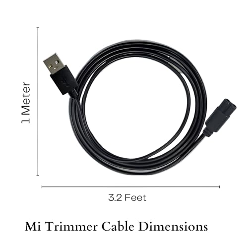 Image of Upix USB Mi Trimmer Charging Cable 1 Meter (3.2 Feet), Compatible Only for Mi Trimmer, Shavers, Body Groomers - (Please Match Cable Port before Ordering, Check Images) (Works with 5V USB Adapter)