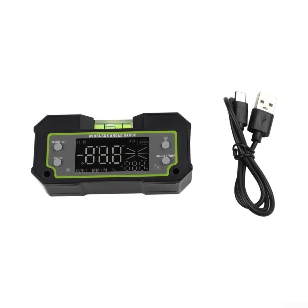 Caja de nivel digital inclinómetro de doble pantalla, imán fuerte, resolución de 0,1° para carpintería (DC170)