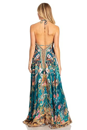 Image of Sakkas Lizi 2025 Womens Maxi High-Low Halter Handkerchief Long Dress Beach Party