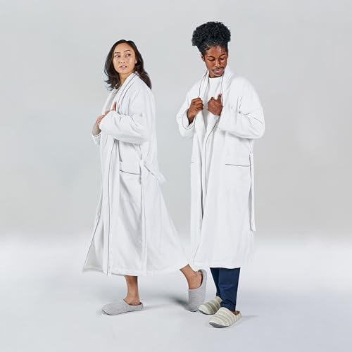 FluffCo Luxury Hotel BathRobe | Resort Quality with Side Pockets & Waist-Tie Belt, Microfiber Interior, Fleece Exterior3