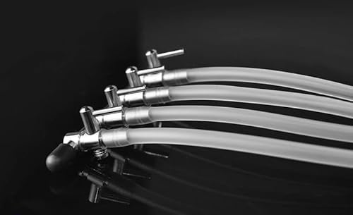 Movoja AQ-Luft Aquarium Luftverteiler | 6 Fach | Stufenlos Regulierbar | Varianten: 2-10fach | Edelstahl | Verteiler Luftstromregler Aquarien