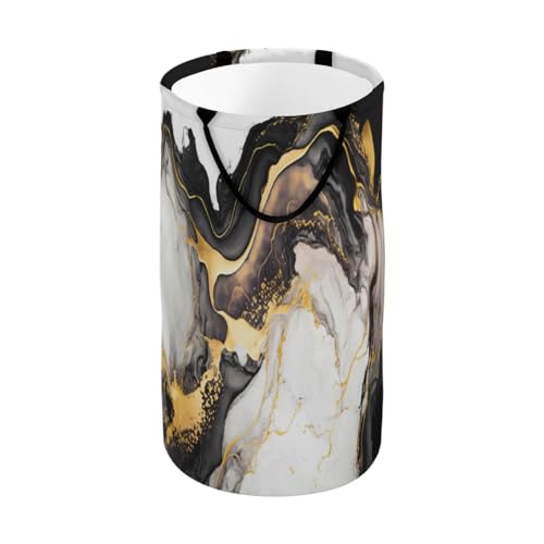 Cesta de ropa sucia de mármol blanco y negro con asa, 86 L, cesta plegable para almacenamiento de juguetes, cesta de almacenamiento para habitación