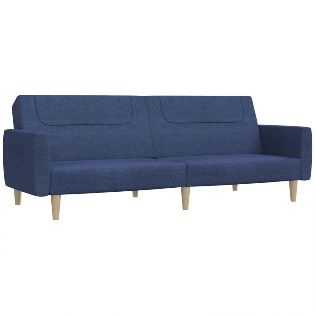 Sofá cama de 2 plazas, color azul, 220 x 100 cm, estructura de madera, fácilmente extensible como cama de 110 kg, diseño moderno para salón, habitación juvenil, oficina