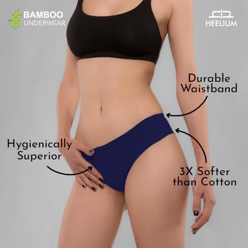 Image of HEELIUM Bamboo Underwear for Women | Ultra-Soft, Breathable & Odour-Free | 3X Softer Than Cotton | Moisture-Wicking | Ideal for Sensitive Skin & All-Day Comfort