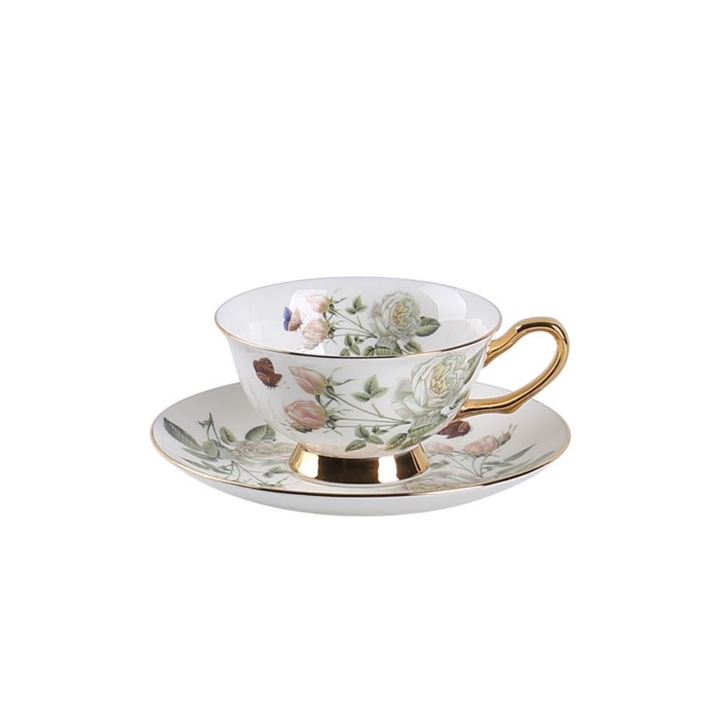 GHKryD Tea set, Bone Porcelain Coffee Cup and Saucer, English Afternoon Tea Set Mug(C)