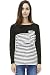 Bearsland Women's Maternity Nursing Striped Patchwork Breastfeeding Top,Black,Medium