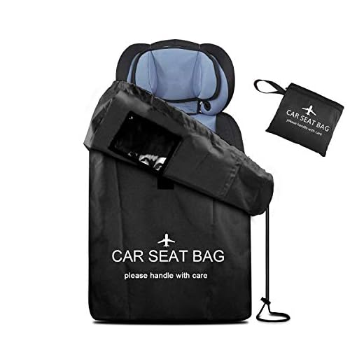 Car Seat Bag Large Gate Check Travel Luaage Bag with Backpack Shoulder Straps, Lightweight Car Seat Storage Bag Stroller Carrier for Airplanes Trains