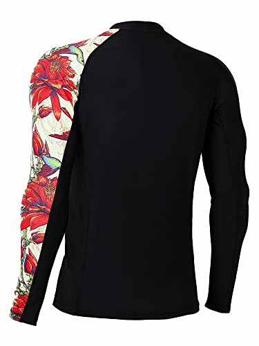 Image of HUGE SPORTS Men's Rash Guard Long Sleeves UPF 50+ UV Sun Protection Quick Drying Splice Compression Swim Shirts