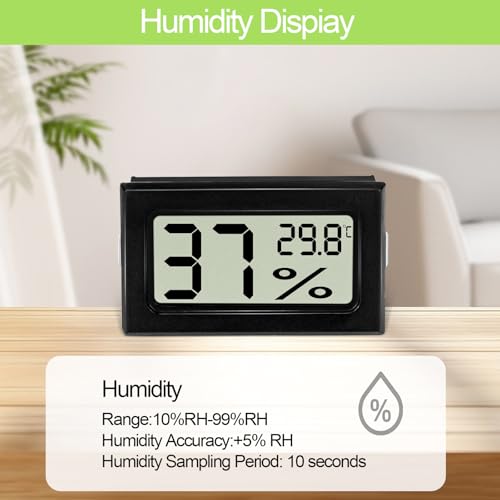 8 Stück Hygrometer Thermometer, Mini Digital Hygrometer mit LCD, indoor hygrometer Temperatur Luftfeuchtigkeitsmesser Celsius(℃) für Weinkeller Gewächshaus Babyzimmer
