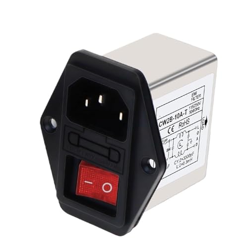 Filtre secteur CW2B 10A isolation 2200V AC avec prise IEC mâle