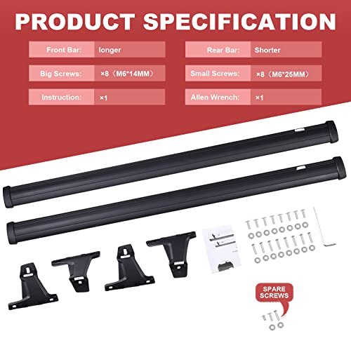 Heavy Duty 220Lbs Roof Racks Cross Bars For Jeep Grand Cherokee L 2021 2022 3-Row & Grand Cherokee 2022 2-Row, All Metal Aluminum Roof Rails Crossbars Luggage Cargo Carrier Rooftop Car Suv Accessories #TOP6