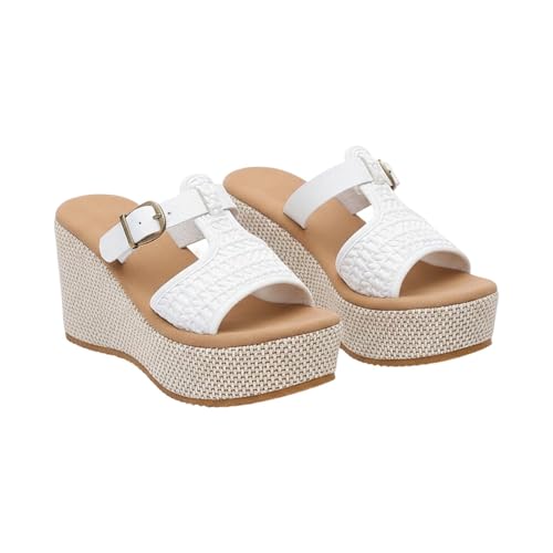 Sandalias de plataforma con hebilla ajustable que garantizan comodidad todo el verano