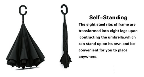 Llanxiry Umbrella,Inverted Reverse Upside Down Umbrellas With C-Shaped Handle, Waterproof Rain Umbrella For Women And Men (Green) #TOP5