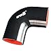 Upgr8 Universal 4-Ply High Performance 90 Degree Elbow Coupler Silicone Hose (2.5"(63MM), Black)