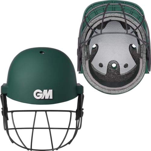 Casque de cricket junior Maestro vert résistant aux impacts de balle