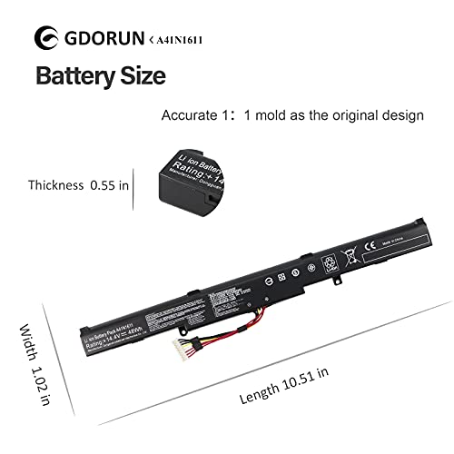 GDORUN A41N1611 Batterie per ASUS GL553 GL553VD