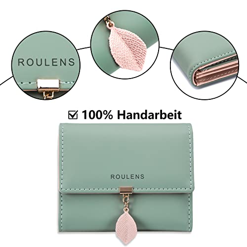 Roulens Damen Geldbeutel mit RFID Blockierung, Klein und im Kurzformat Portemonnaie Damen Veganes Leder Kleine Brieftasche Geldbörse Für… – Ansicht 4