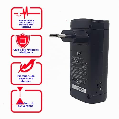 Alimentatore UPS 12V 2A Con Batteria 3600mAh Per Telecamere Di Sicurezza – Backup Anti-interruzione E Protezione Pioggia