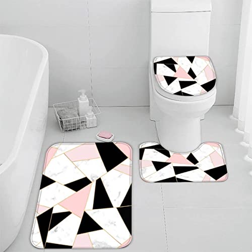Badematten set 3D 40x60 Marmor Badezimmerteppich-Set absorbierend 3-teiliges maschinenwaschbare weich badteppich schnell…