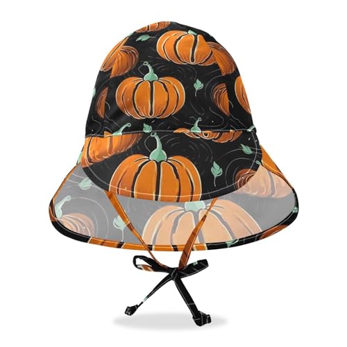 J JOYSAY Halloween Pumpkins Autumn Fall Baby Sun Hat Toddler Hat UPF 50+ Baby Boy Sun Hat Toddler Summer Hats with Neck Flap for Boys Girls