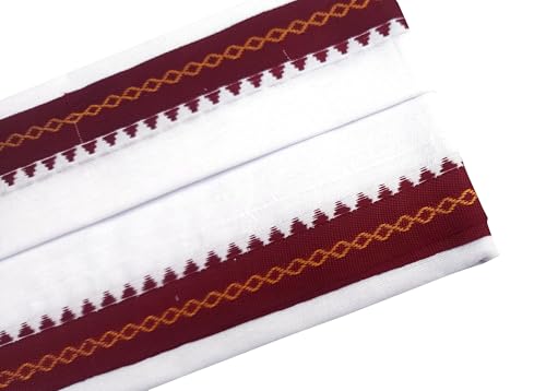 Image of Handloom Pure Cotton Traditional God Towel | Gamcha /Angocha Towel | Fast Absorbing Bath Towels for Men, Women & Kids | Perfect for Everyday Use |Pack of 1 | Size 76 x 178 cm | White