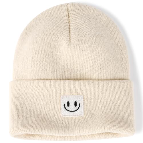 FURTALK Unisex Beanie for Women Men Knit Cuffed Winter Hats Soft Warm Cute Ski Skull Caps Beige