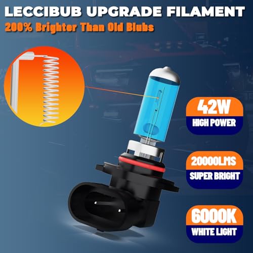 Image of Fog Light Bulbs Compatible With Hyundai Tiburon 2003-2006, 9006 Fog Lights Halogen Light Bulb, Super Bright 6000K White, Plug and Play, Pack of 2