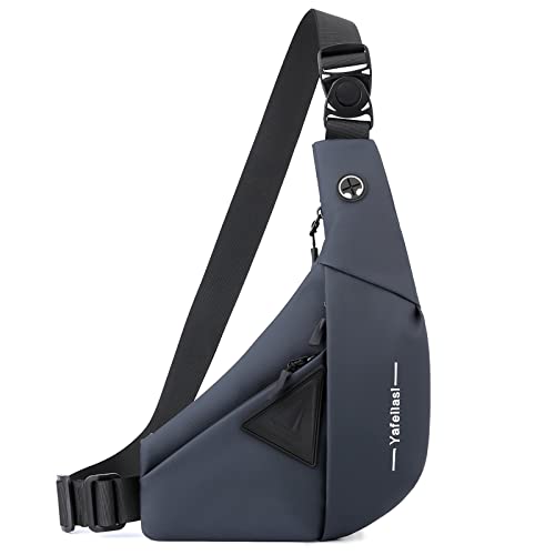 VARLIVOO Men's Crossbody Bag Waterproof Sling Chest Pack Lightweight Anti Theft Shoulder Bag for Gym Travel Hiking Camping Cycling Running (Blue A)