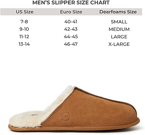 Dearfoams mens Genuine Suede Closed Toe Scuff Slipper, Chestnut, 12 US | Image 4