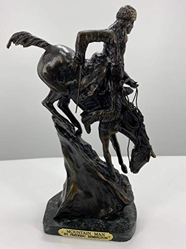 Frederic Remington Lost Wax Bronze Sculpture Mountain Man Statue - Medium Size