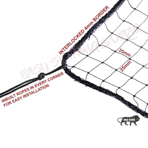 Image of EasyShoppingBazaar Bird Net /Pigeon Net /Anti Bird Net UV Stabilized HDPE (with Clips & Tying Ropes) Black - 7 x 18 Ft