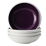 Rachael Ray Dinnerware Rise Collection 4-Piece Stoneware Fruit Bowl Set, Purple