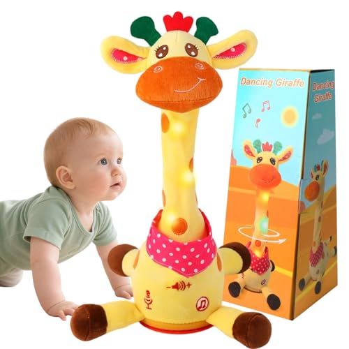 Image of Dancing Talking Giraffe Toy, Singing Musical Giraffe Plush Tummy Time Toys with Volume Adjustment, 10 Children's Songs Light Up Toys, Repeating What You Say, Baby Toys for Boys Girls