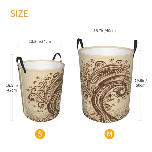 Grand panier à linge pour dortoir et chambre sac pliable motif arbre - 3