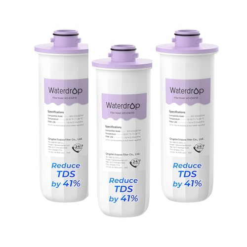 Waterdrop WD-EWFR Replacement Filters for Waterdrop Rechargeable Dispenser WD-ED25TW, Reduce TDS by 41%, Retains Key Minerals, Improve Flavor, 3 Packs