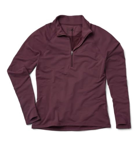 Mountain Hardwear Women's Crater Lake Heavyweight Half Zip, BlackBerry, Small
