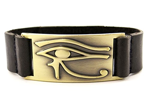 1000K' ways Designs Horus Eye Bracelet, Leather, Adjustable