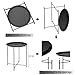 Finnhomy Folding Tray Side Table, Metal Side Table, Sofa End Table, Snack Round Table, Accent Coffee Table, Night Stands, Anti-Rust and Waterproof, Multi-use for Living Room/Bedroom/Balcony, Black