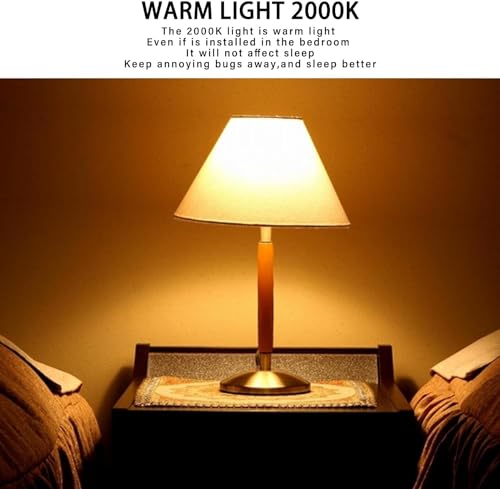 Gonhom Dusk To Dawn Bug Light Bulb Outdoor,2 Pack Amber Bug Light Bulb,Auto On/Off,10W(100W Equivalent),E26 Base,Bug Lights For Outside.Home Hallway Porch Lights.Decorative Lamps.Bedroom thumb #2