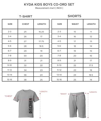 Image of KYDA KIDS Boys 100% Pure Combed Cotton Co-ord Clothing Set Premium Printed T-Shirt & Shorts | Relaxed Fit Summer Outfit for Kids