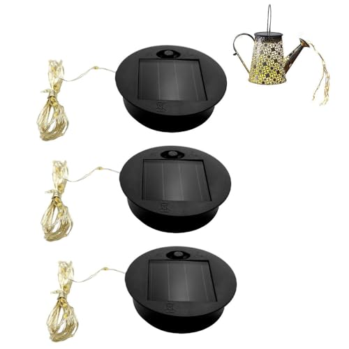 Solarlicht-Ersatz-Top, Solar-Gießkannen-Ersatzaufsatz mit Lichterkette, Solarlampe, rundes Batteriekasten-Zubehör, rundes Solarlicht-Ersatz-Panel für Gartenleuchte