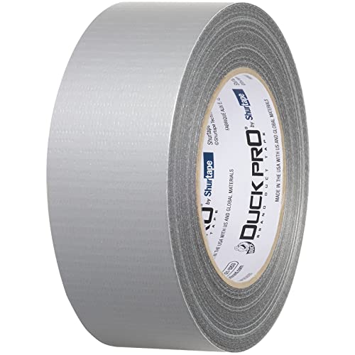 Image of Duck Pro by Shurtape Utility Grade, Co-Extruded Cloth Duct Tape for Packaging, Sealing, Waterproofing, 48mm x 60yd, 6.0 mil, Silver, 1 Roll (105449)