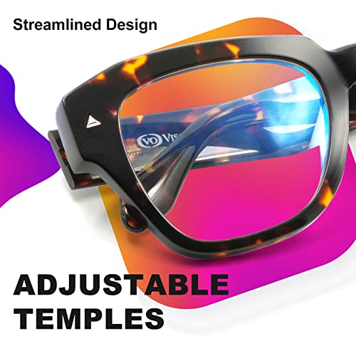 Image of VISOONE Acetate Blue Light Blocking Glasses Square with Anti Computer Glare for Gaming Women and Men GROUSE