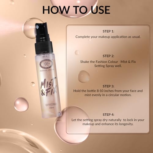 Image of Fashion Colour Mist & FIX Setting Spray | Setting Spray For Makeup Long Lasting | Illuminating & Hydrating Makeup Fixing Spray | Makeup Fixing Spray For Long-Lasting Makeup | (MF10B, 30ml)