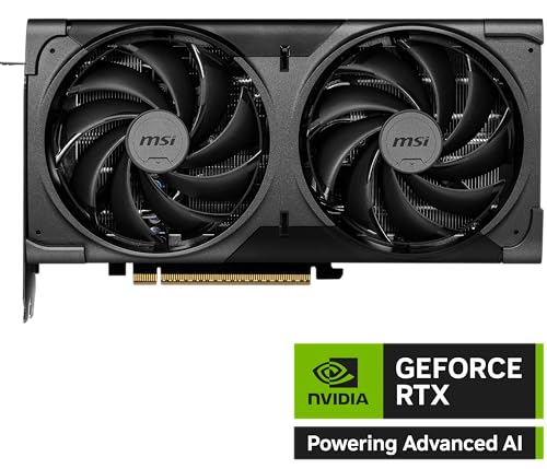 Image of msi Gaming RTX 5070 12G Ventus 2X OC Black Graphics Card (12GB GDDR7, 192-bit, Extreme Performance: 2542 MHz, DisplayPort x3 2.1a, HDMI 2.1b, NVIDIA Blackwell Architecture)