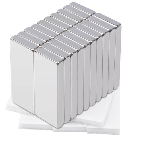 MIN Ci 20 starke kleine Neodym-Magnete 30 x 10 x 3 mm rechteckig flach magnetische Platten für Kühlschrank, Whiteboard, Küchenschrank