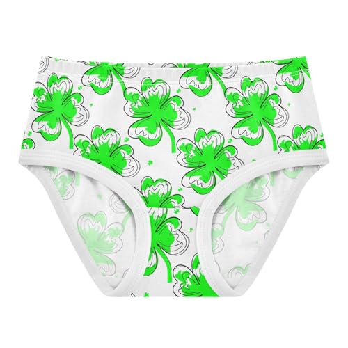 Joisal Green Leaf Clovers White Cute Panties Girl Girls Underwear Toddler Cotton Funny Briefs Undies Kids 2t