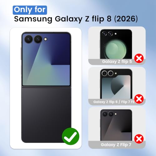 Image of Ruky for Z Flip 8 Case Built-in with Privacy Screen Protector, Blue | Support Wireless Charging, Full Body Cover Shockproof Hard PC Ultra-Thin Phone Case for Samsung Galaxy Z Flip 8, Blue